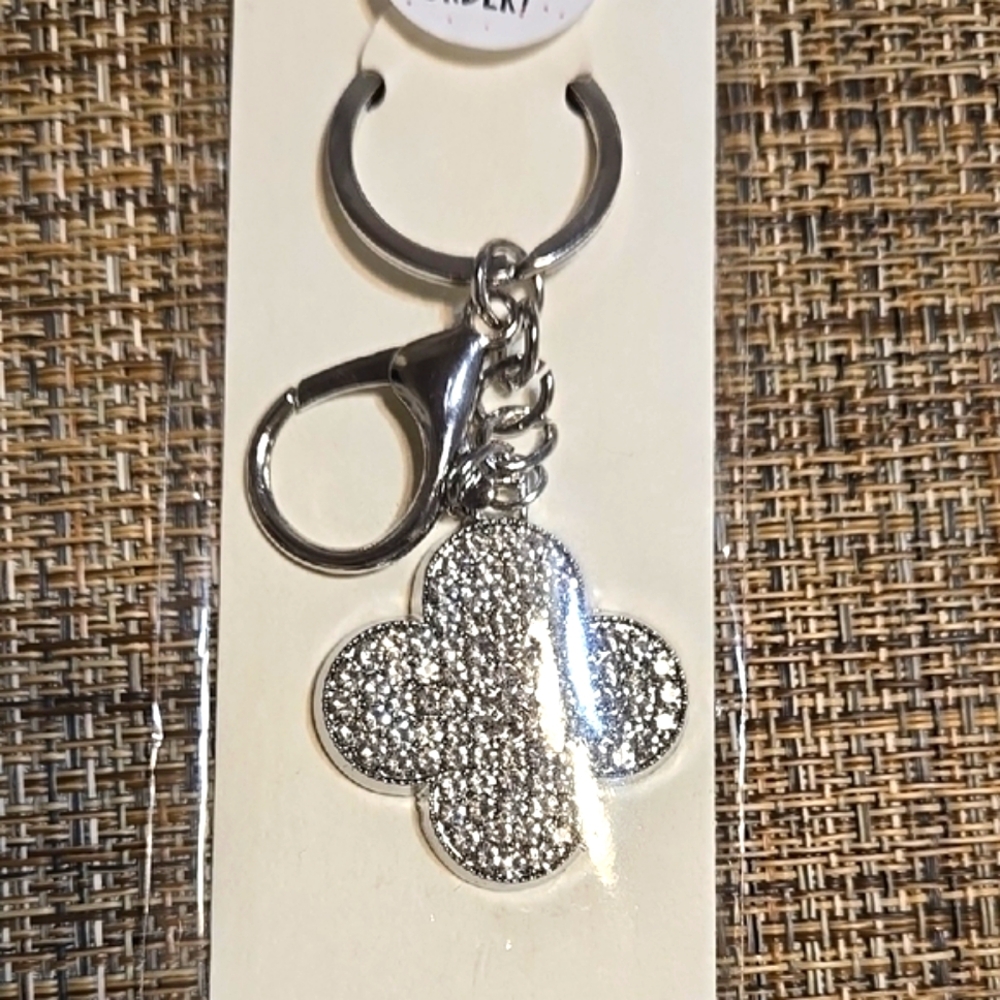 Silver Rhinestone Keychain/ Bag Charm - Picture 1 of 1